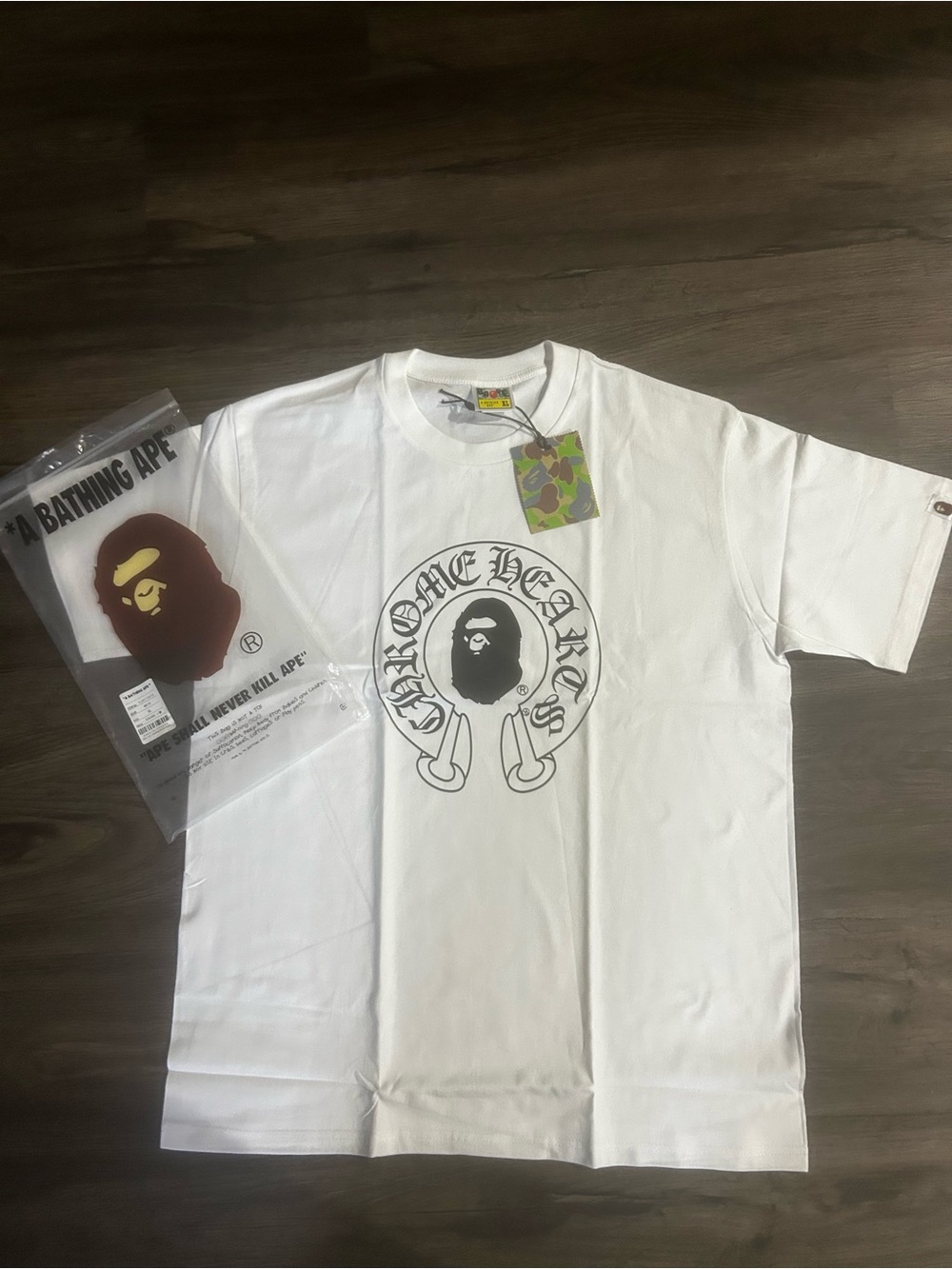 Chrome Hearts x A Bathing Ape White Graphic Logo Short Sleeve Tee